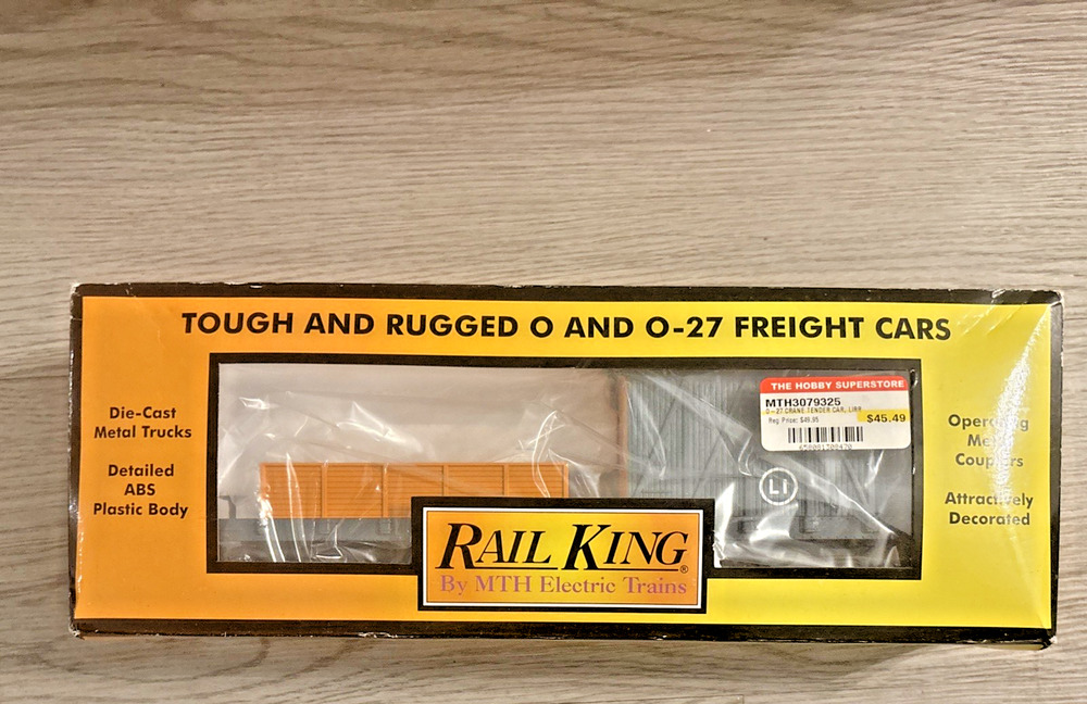 MTH RailKing 30-79325 LIRR Long Island Crane Tender O & O-27 Train Freight Car